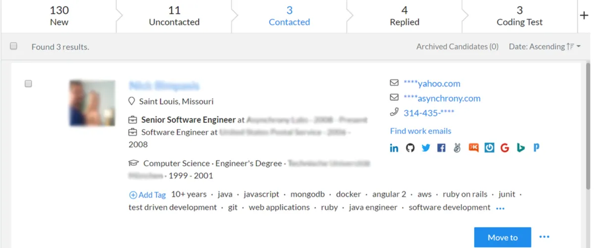 Interface hireEZ: fonctionnalités, prix, alternatives