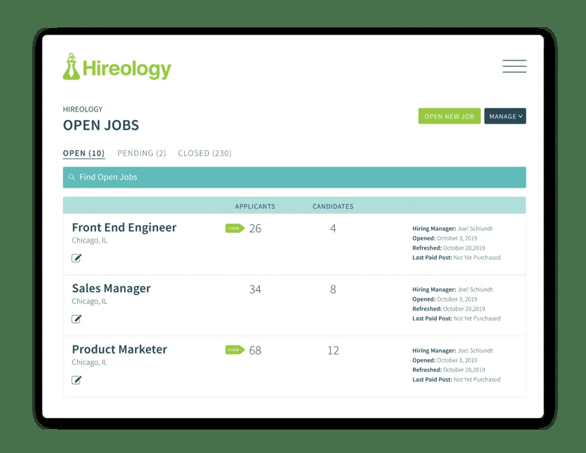 Notre avis sur Hireology : un logiciel RH (gestion des ressources humaines) à découvrir