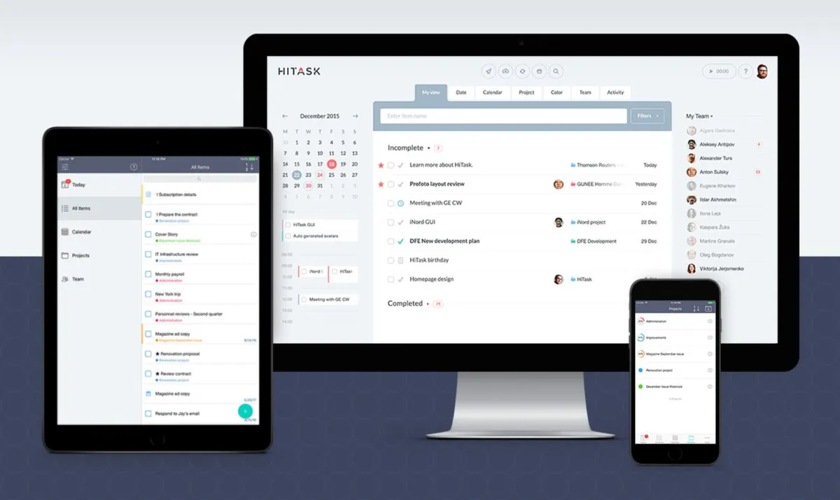 Interface Hitask: fonctionnalités, prix, alternatives