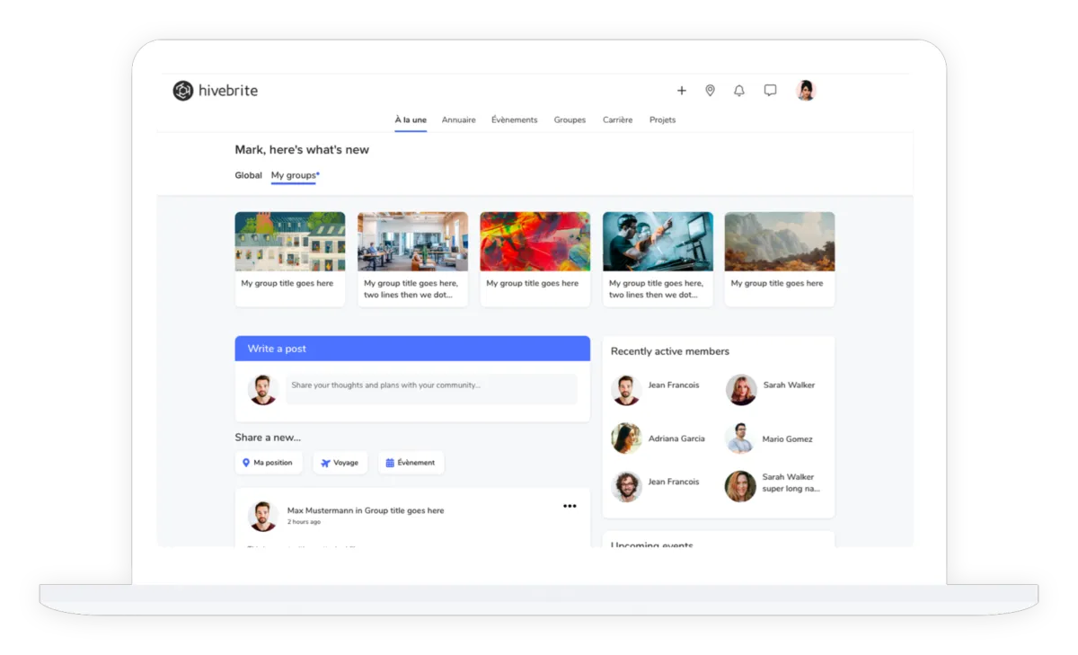 Interface Hivebrite: fonctionnalités, prix, alternatives