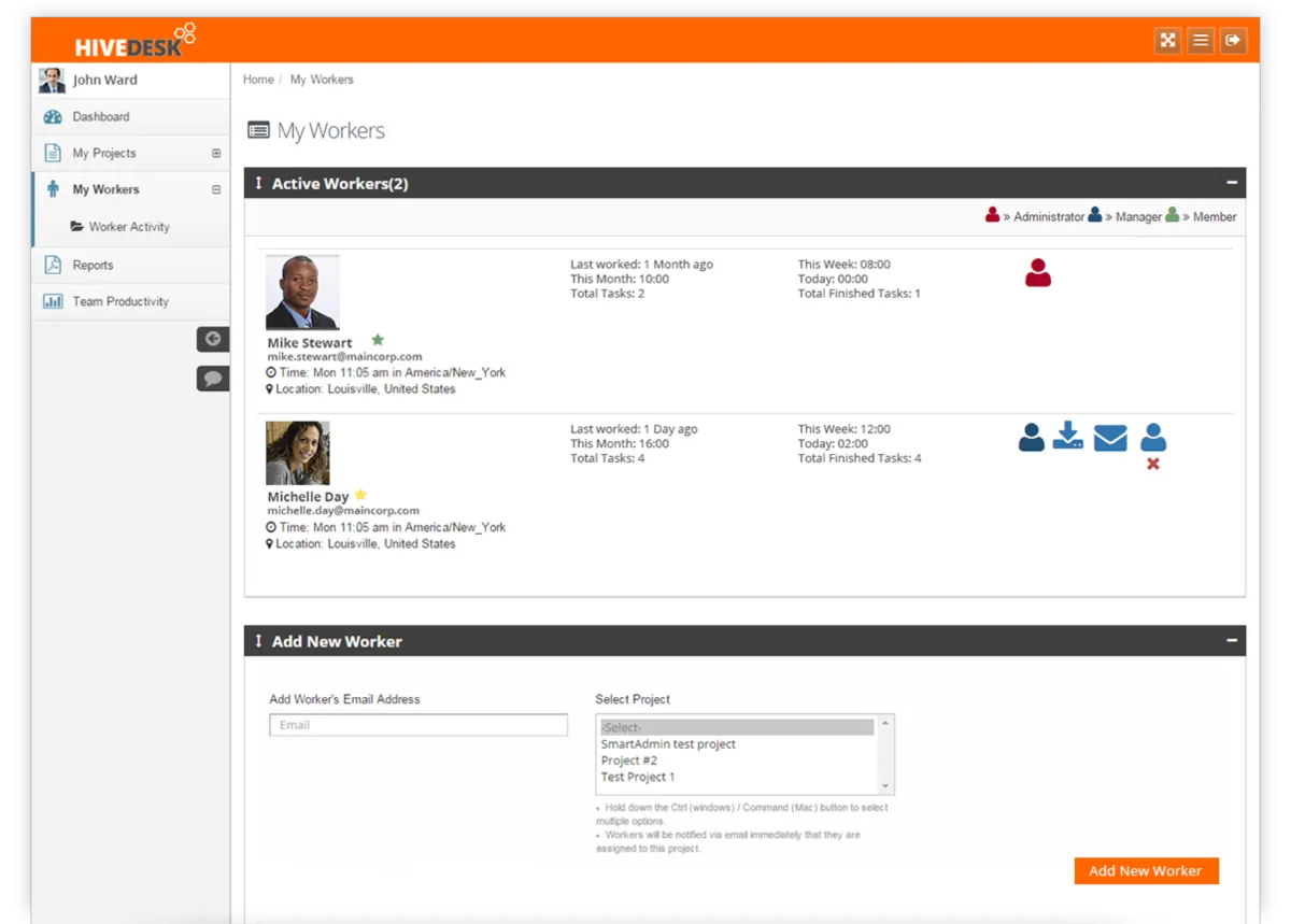 Interface HiveDesk: fonctionnalités, prix, alternatives