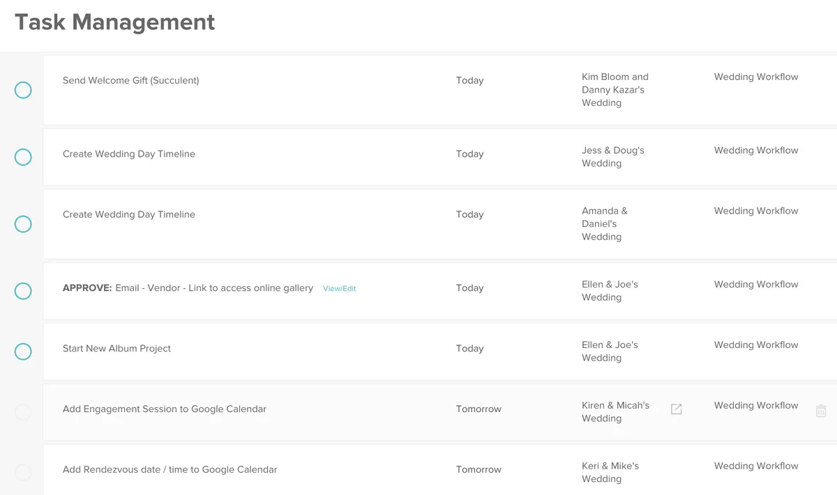 Interface HoneyBook: fonctionnalités, prix, alternatives