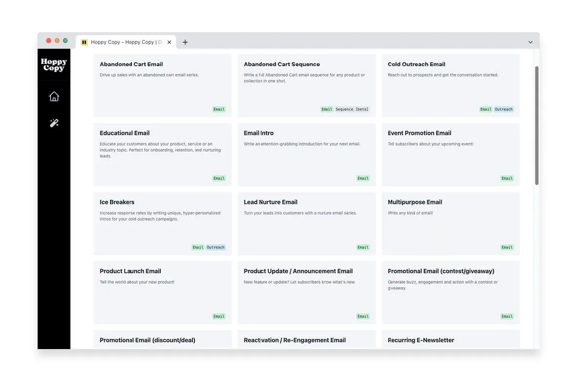 Notre avis sur HoppyCopy : un logiciel d'emailing et newsletters (marketing par email) à découvrir