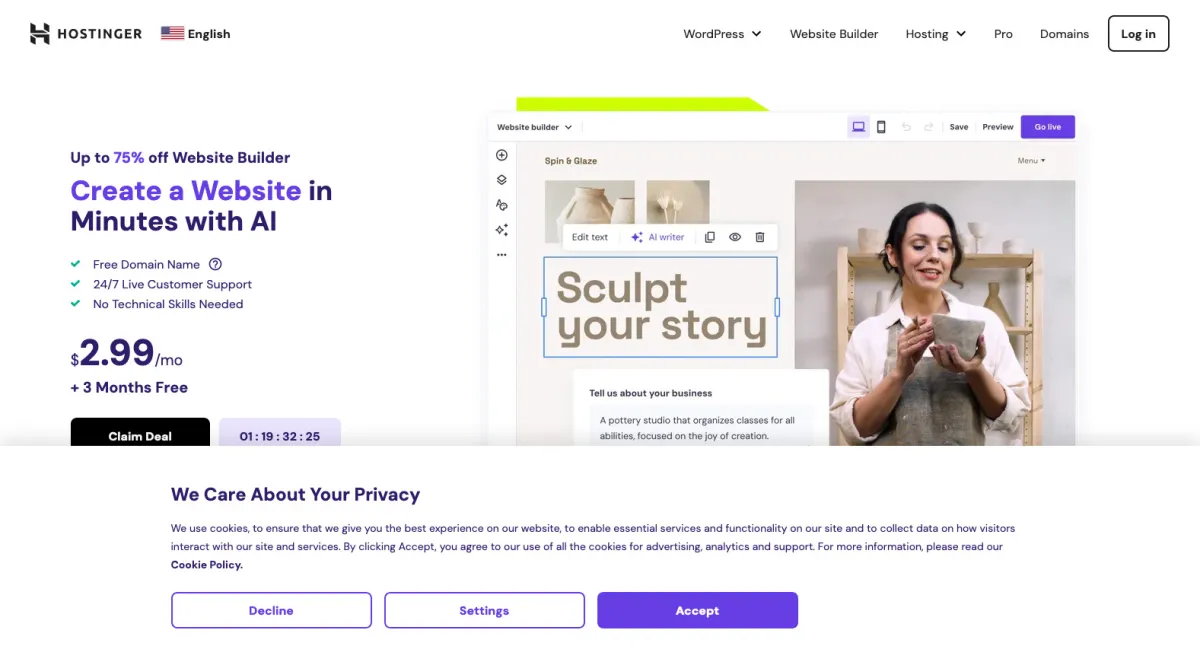 Interface Hostinger : fonctionnalités, prix, alternatives
