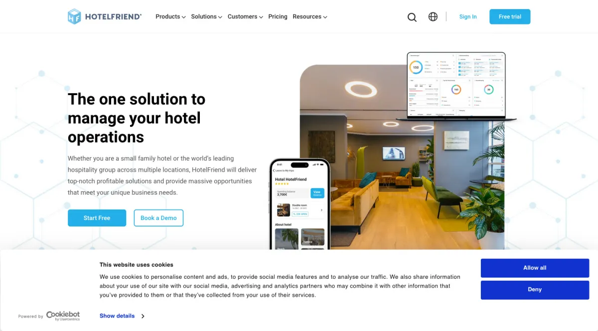 Interface HotelFriend : fonctionnalités, prix, alternatives