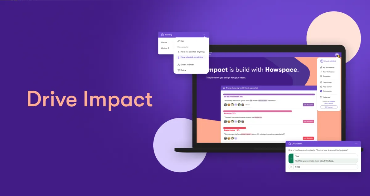 Interface Howspace: image, ergonomie, alternatives Interface Howspace: image, ergonomie, alternatives