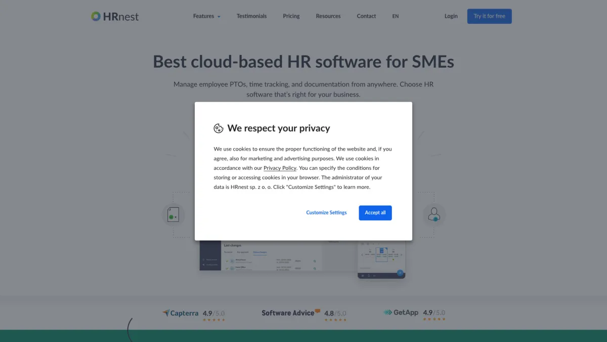 Interface HRnest : fonctionnalités, prix, alternatives