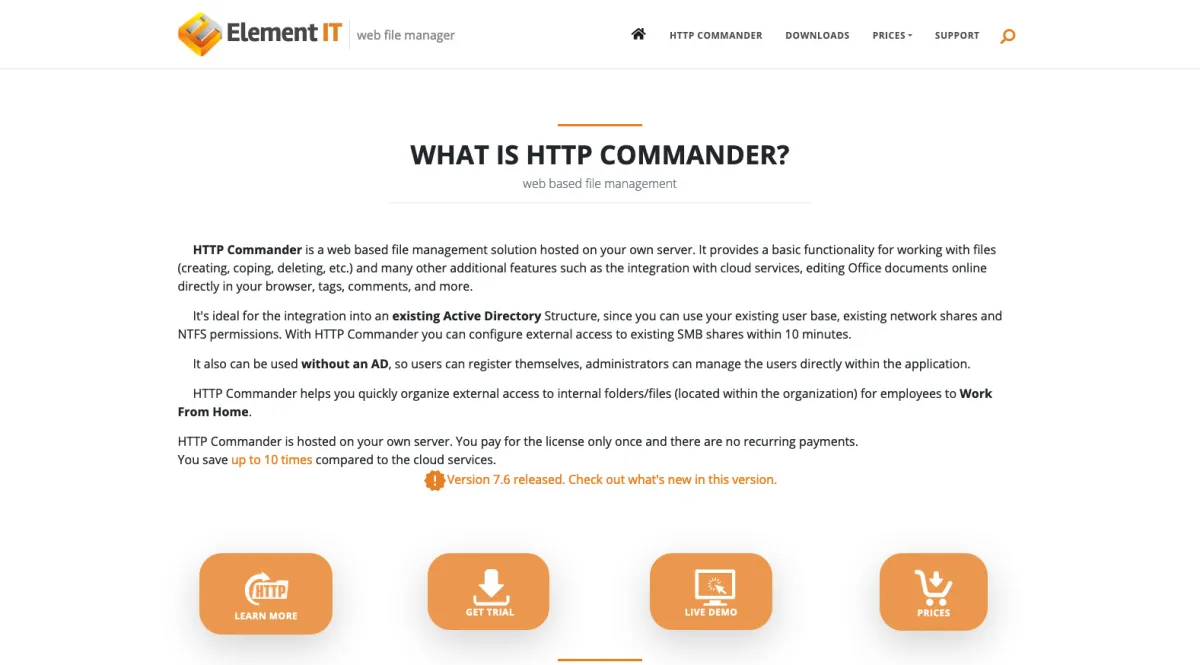 Interface HTTP Commander : fonctionnalités, prix, alternatives
