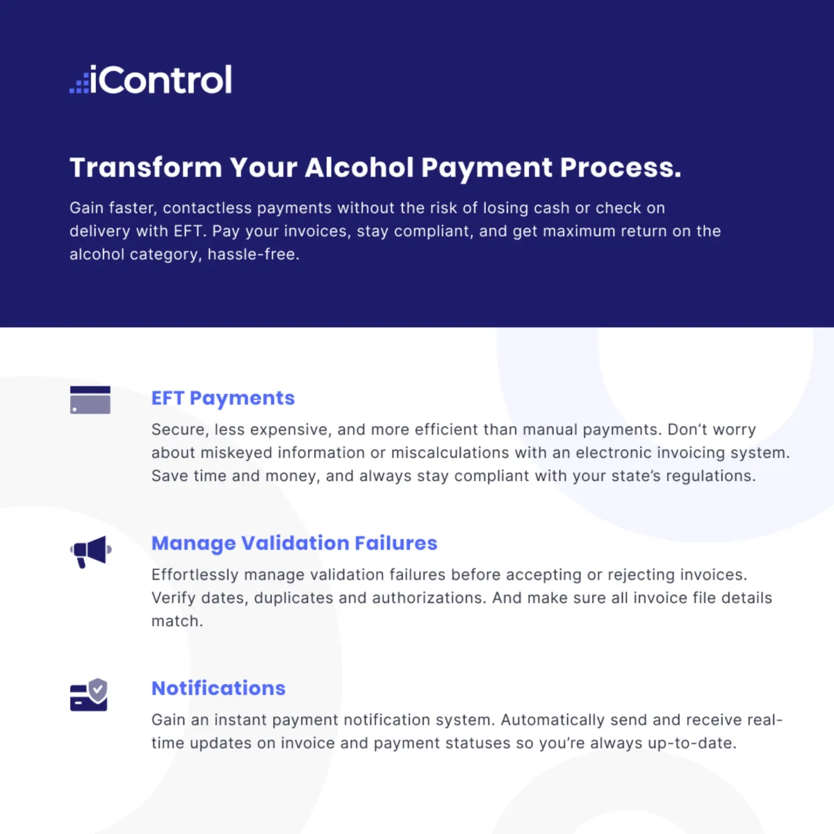 Interface iControl Alcohol Payments: fonctionnalités, prix, alternatives