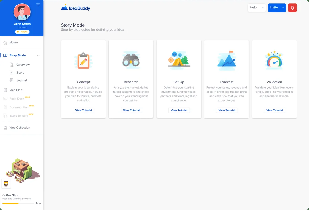Interface IdeaBuddy: image, ergonomie, alternatives