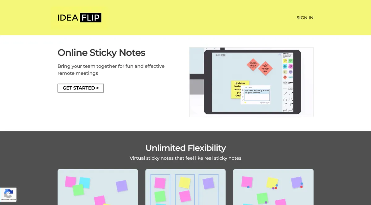 Interface IdeaFlip : image, ergonomie, alternatives