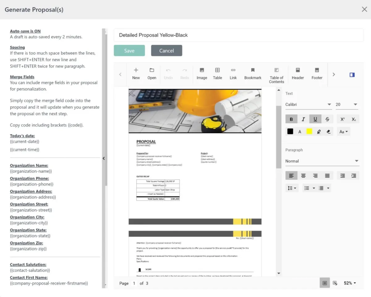 Interface iDeal Construction CRM: fonctionnalités, prix, alternatives