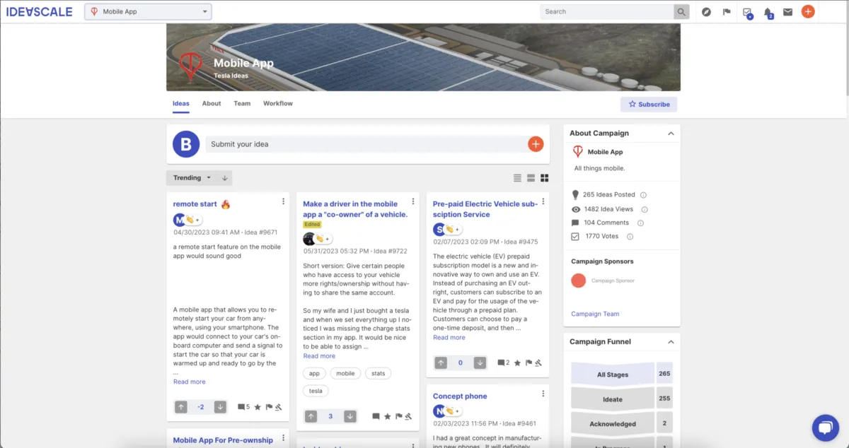 Interface IdeaScale: image, ergonomie, alternatives