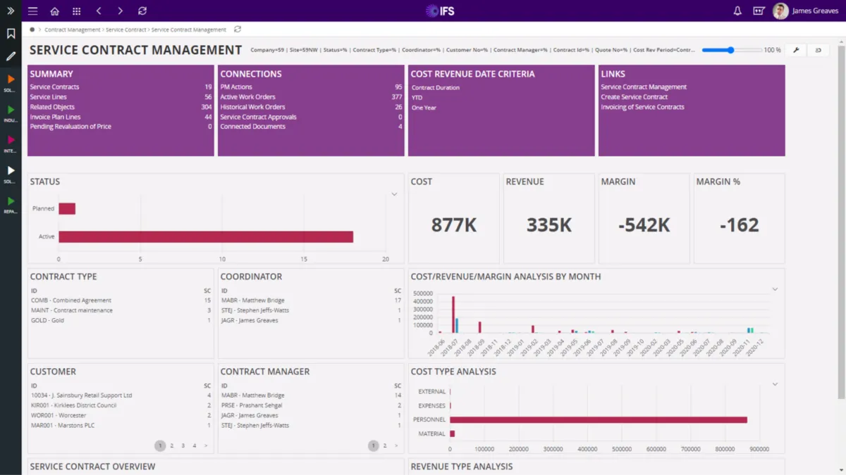 Interface IFS Field Service Management: fonctionnalités, prix, alternatives