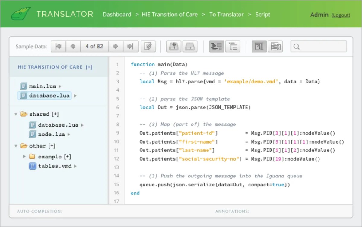 Interface Iguana: fonctionnalités, prix, alternatives
