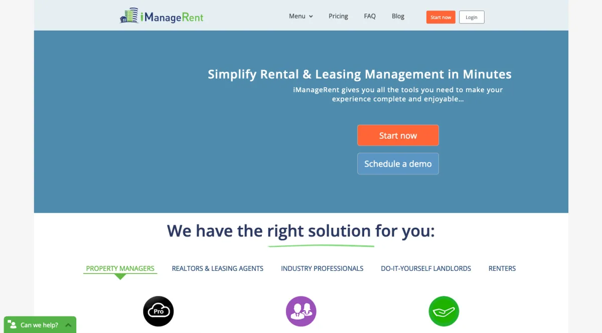 Interface iManageRent : fonctionnalités, prix, alternatives