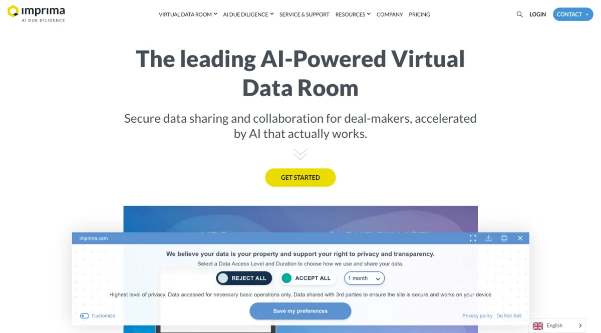 Interface Imprima Virtual Data Rooms : fonctionnalités, prix, alternatives
