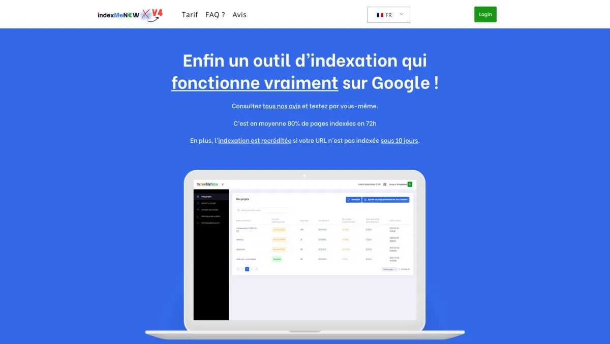 Interface Indexmenow : fonctionnalités, prix, alternatives