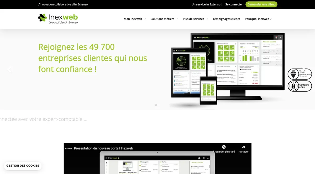 Interface Inexweb : fonctionnalités, prix, alternatives