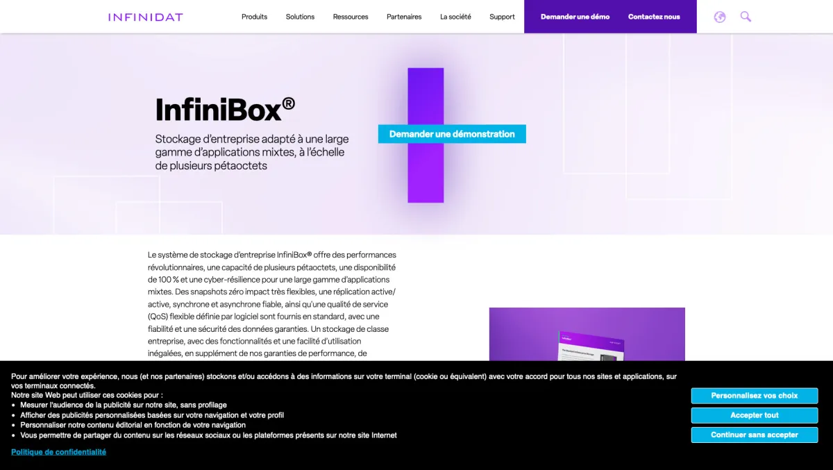 Interface INFINIDAT InfiniBox : fonctionnalités, prix, alternatives