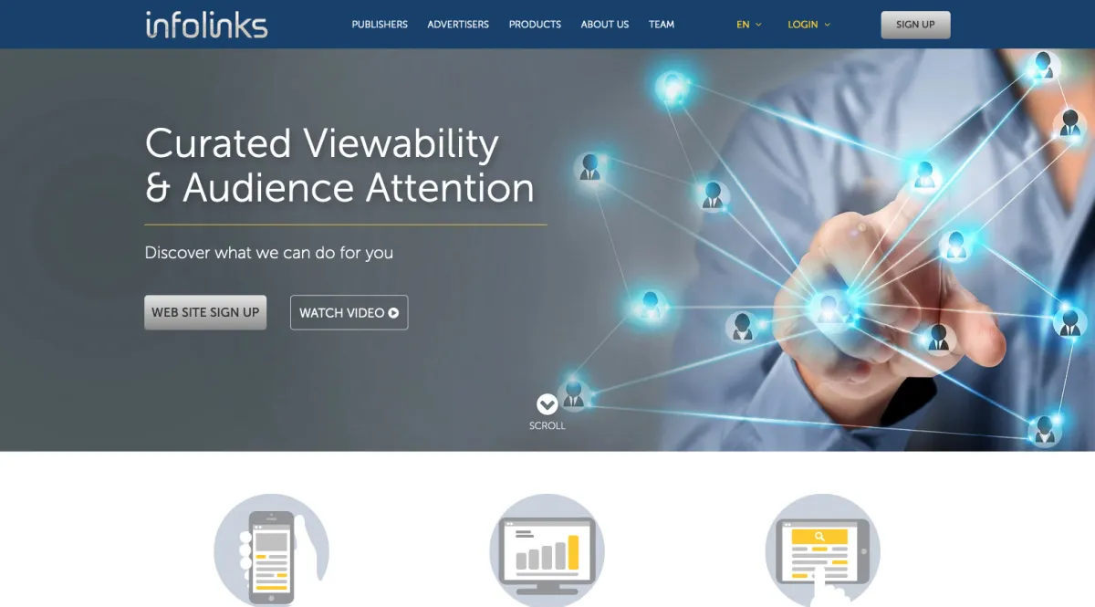 Interface InfoLinks : image, ergonomie, alternatives