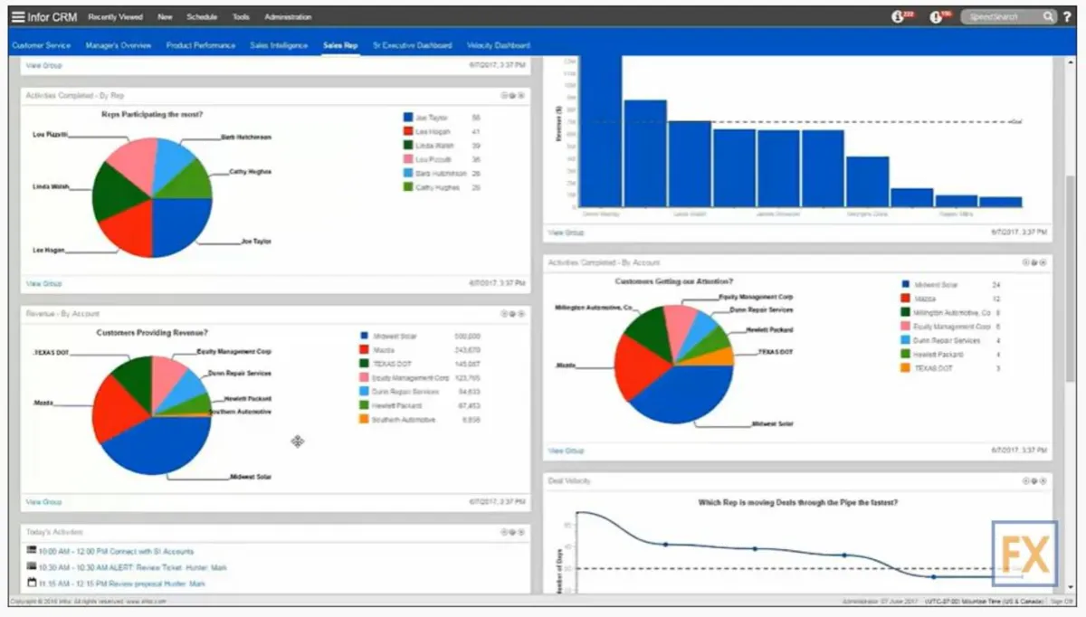Interface Infor CRM: fonctionnalités, prix, alternatives