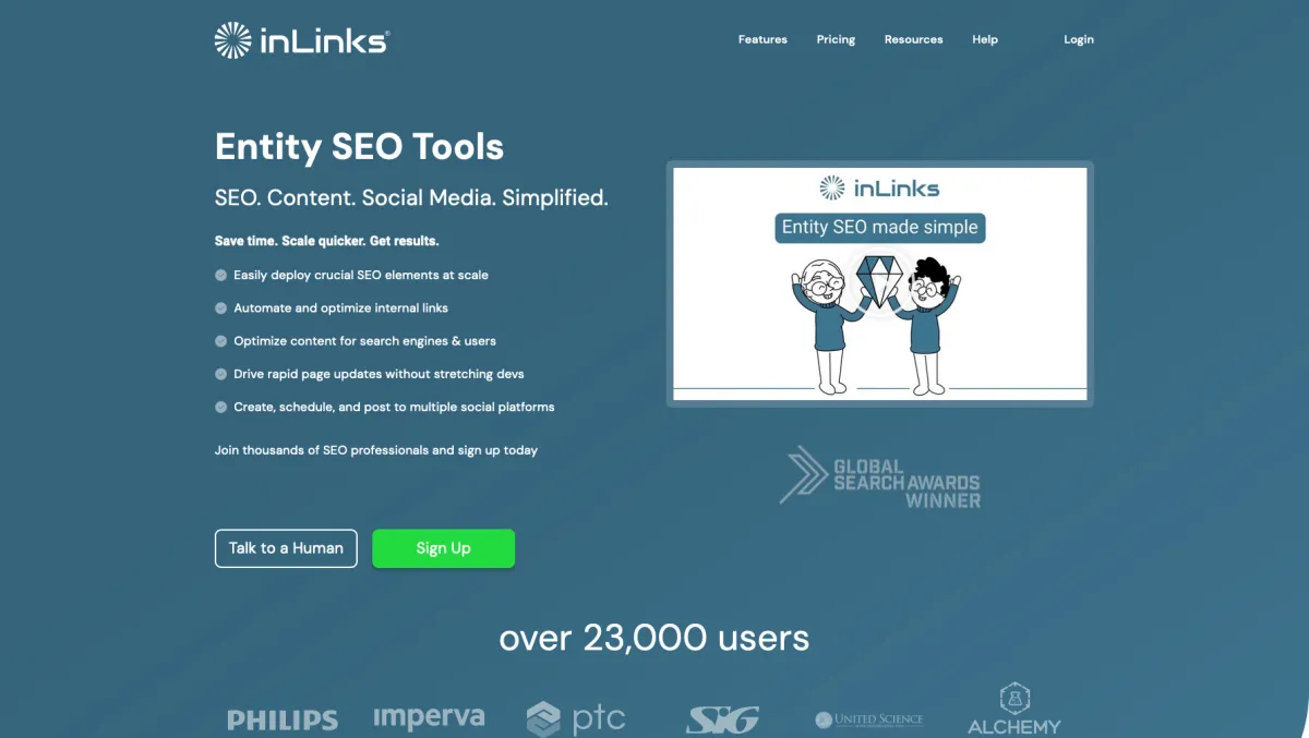 Interface InLinks : fonctionnalités, prix, alternatives