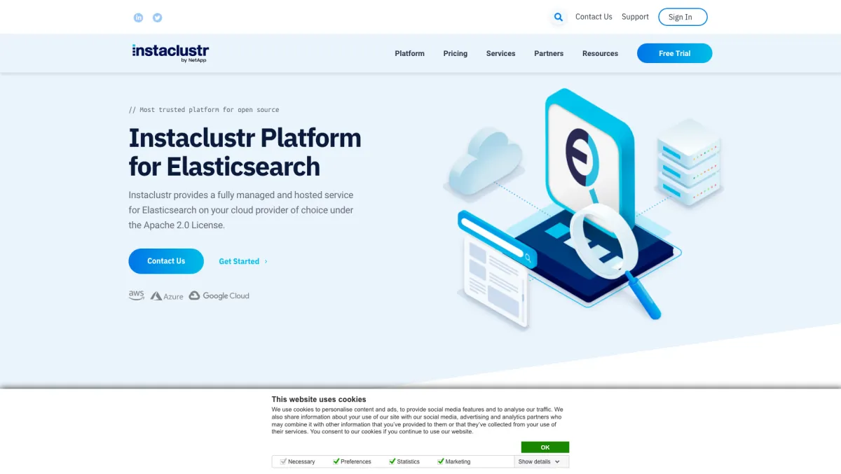 Interface Instaclustr Elasticsearch : fonctionnalités, prix, alternatives