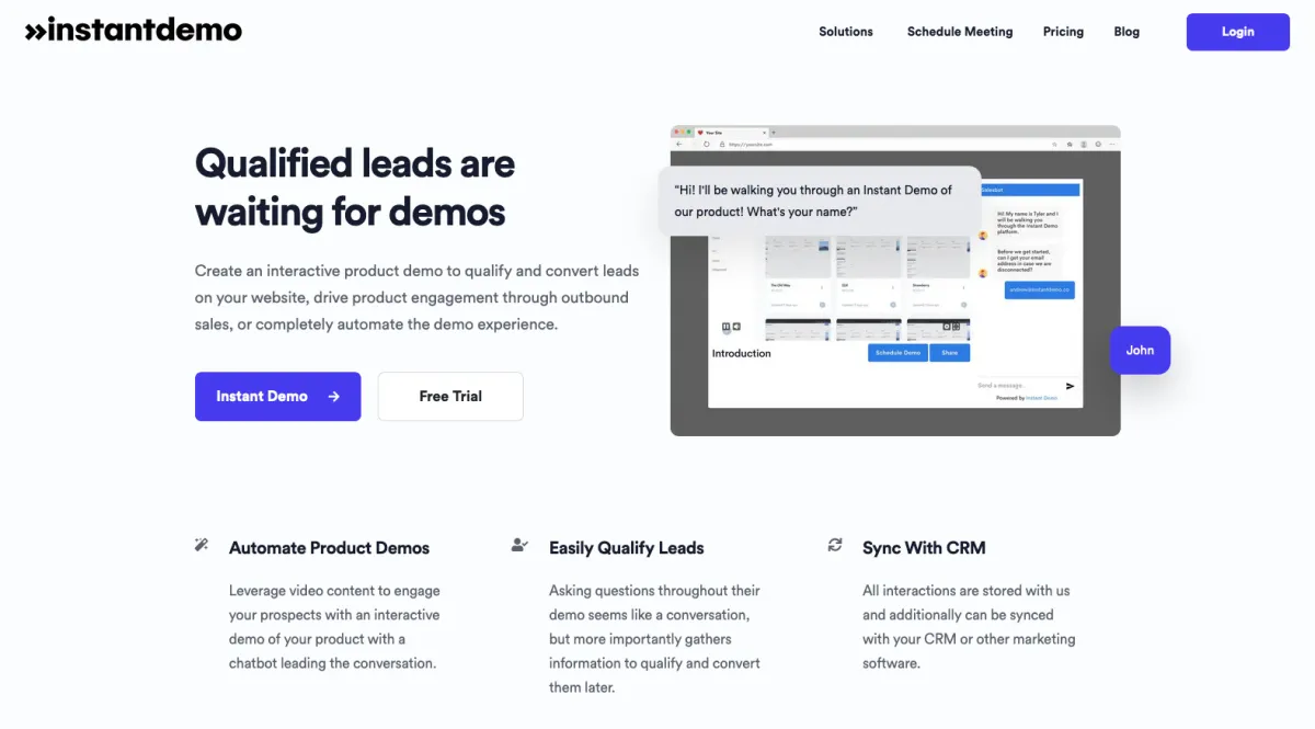 Interface Instant Demo : fonctionnalités, prix, alternatives