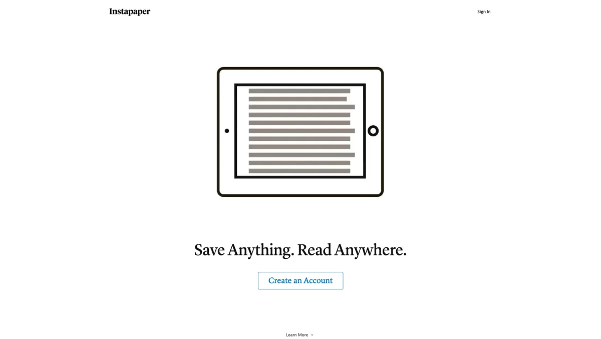 Interface Instapaper : image, ergonomie, alternatives Interface Instapaper : image, ergonomie, alternatives