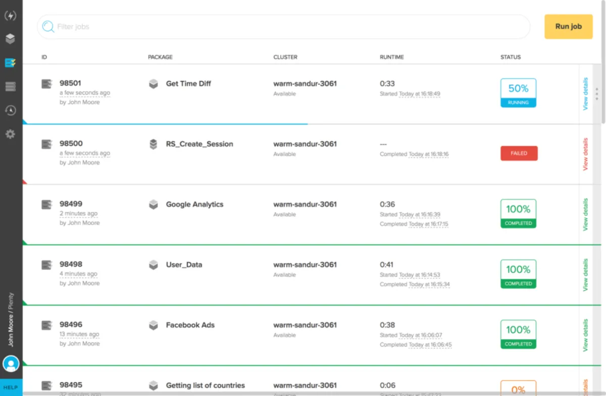 Interface Integrate.io: fonctionnalités, prix, alternatives