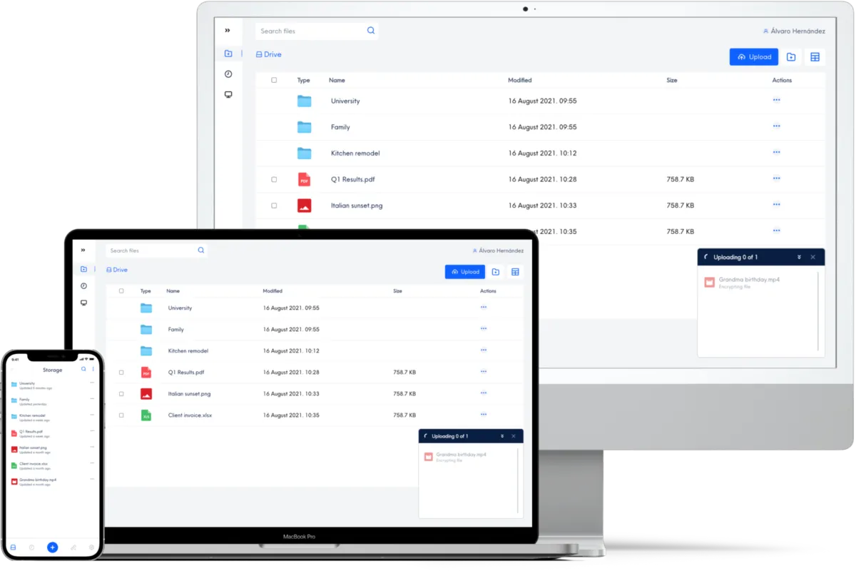 Interface Internxt: image, ergonomie, alternatives Interface Internxt: image, ergonomie, alternatives