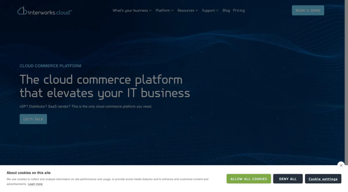 Interface interworks.cloud : fonctionnalités, prix, alternatives