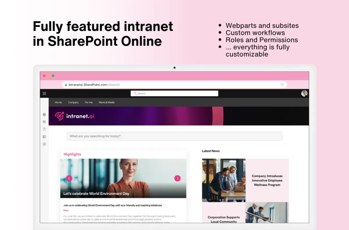 Interface intranet.ai: fonctionnalités, prix, alternatives