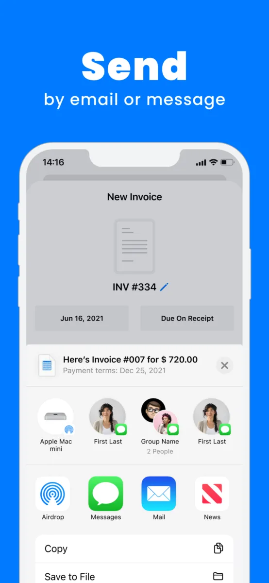 Interface Invoice Maker: fonctionnalités, prix, alternatives