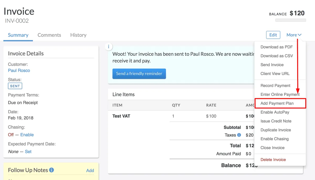 Interface Invoiced: fonctionnalités, prix, alternatives