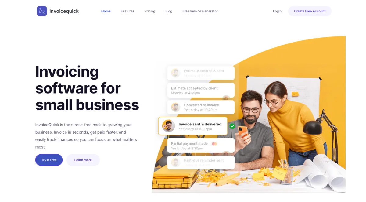 Interface InvoiceQuick : fonctionnalités, prix, alternatives