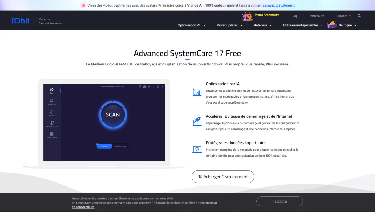 Interface IObit : fonctionnalités, prix, alternatives