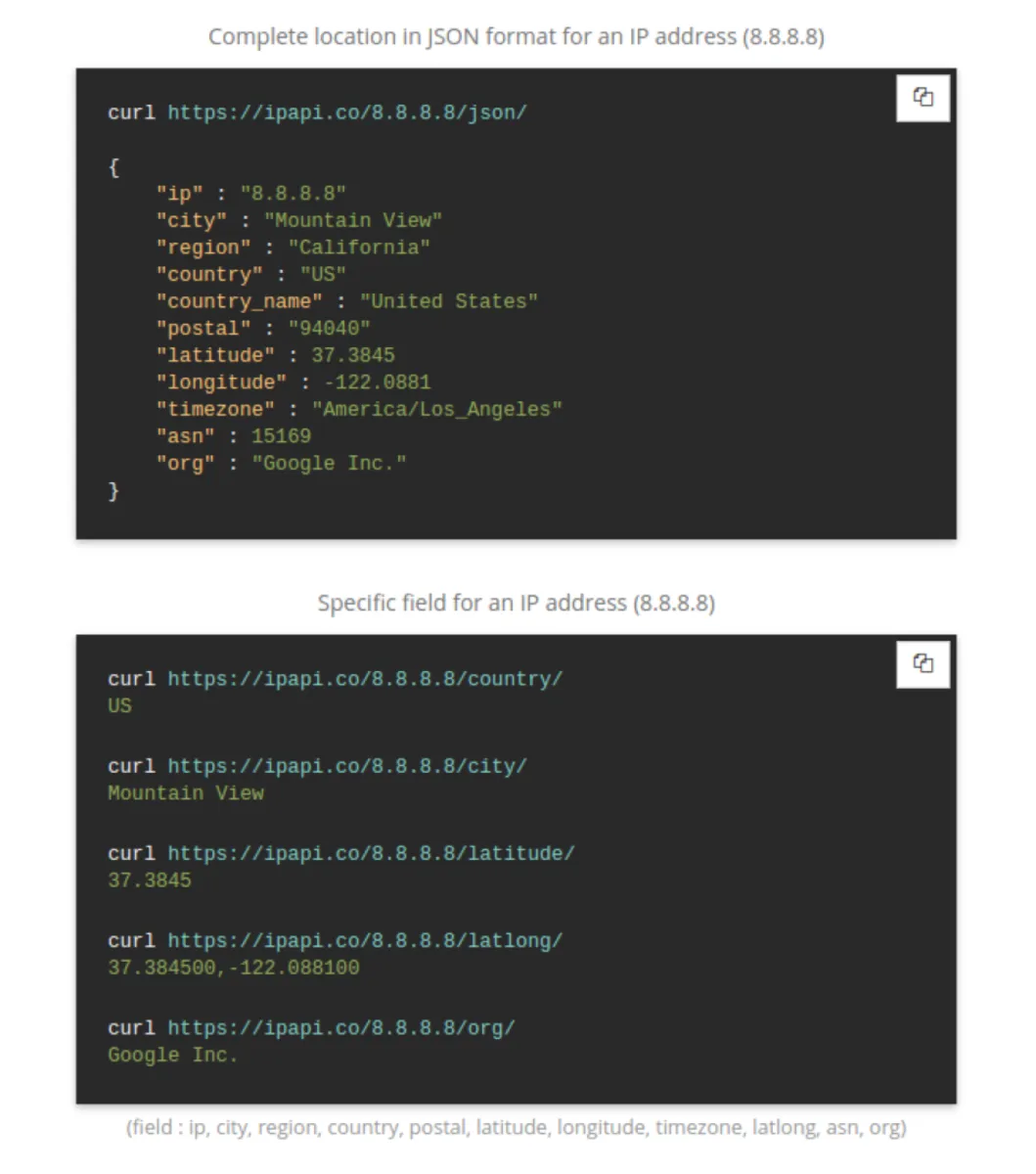 Interface IP-API: fonctionnalités, prix, alternatives