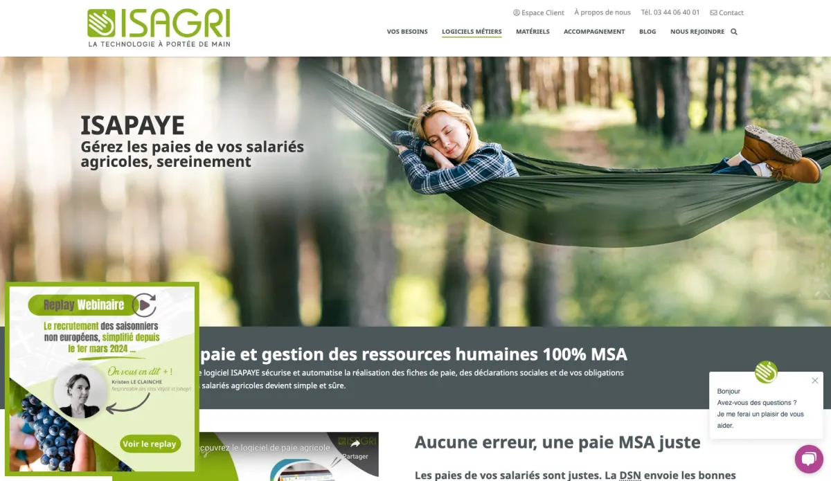Interface ISAPAYE : image, ergonomie, alternatives