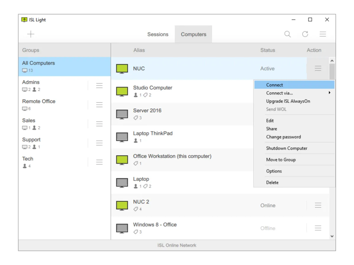 Interface ISL Light: fonctionnalités, prix, alternatives