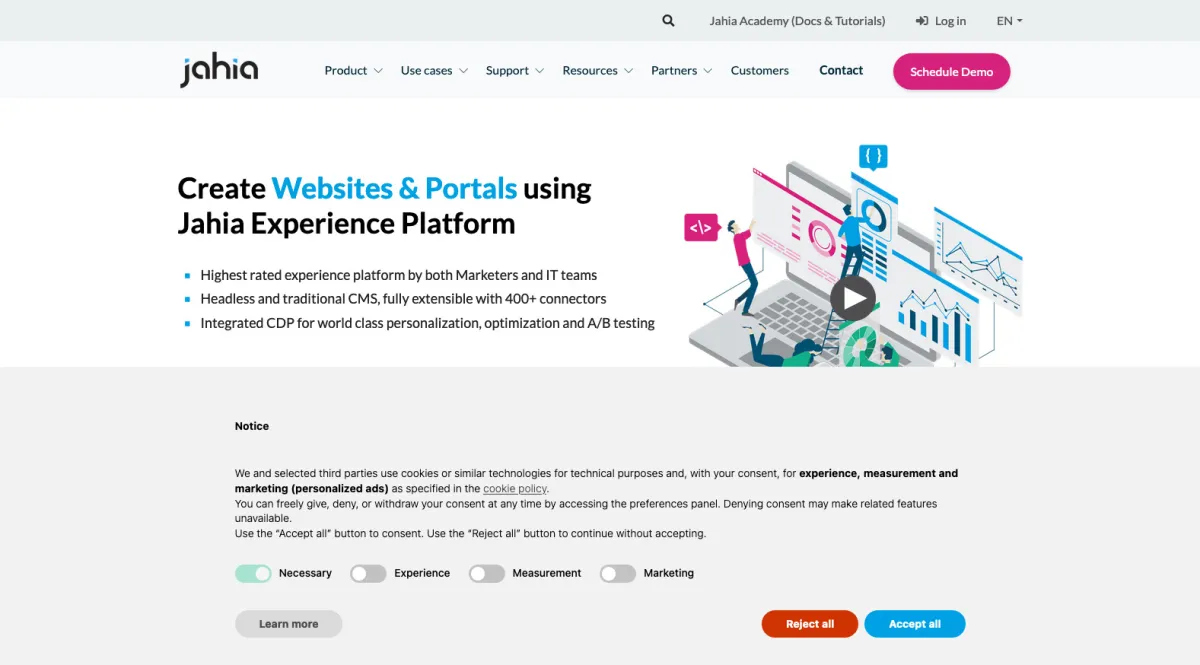 Interface Jahia Digital Experience Platform : fonctionnalités, prix, alternatives