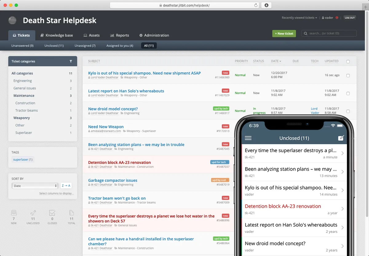 Jitbit Helpdesk: avis sur le logiciel helpdesk (centre d'assistance / hot line): fonctionnalités, avantages, inconvénients et tarifs Jitbit Helpdesk: avis sur le logiciel helpdesk (centre d'assistance / hot line): fonctionnalités, avantages, inconvénients et tarifs