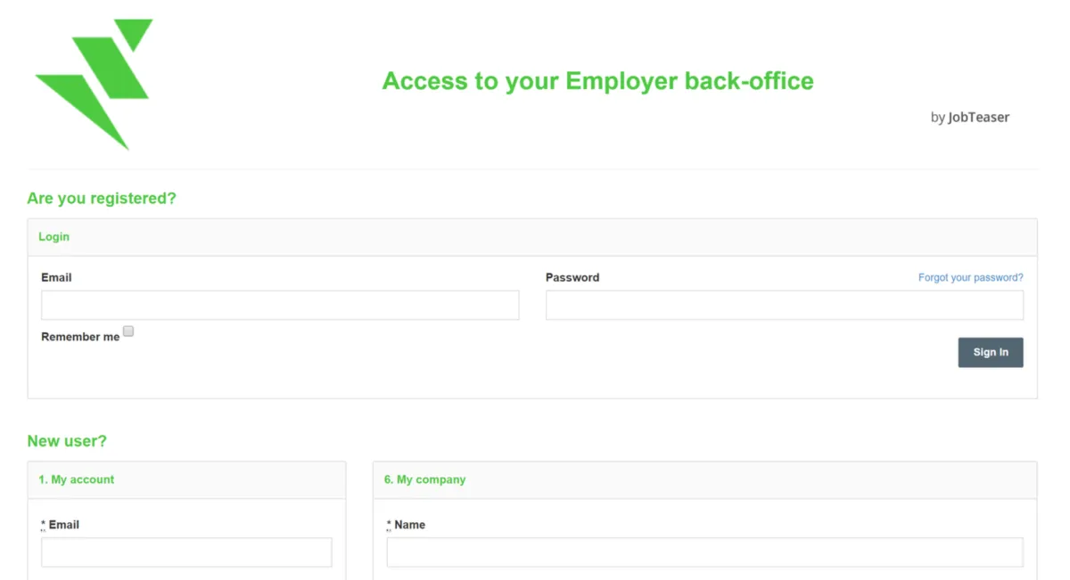 Interface JobTeaser: image, ergonomie, alternatives