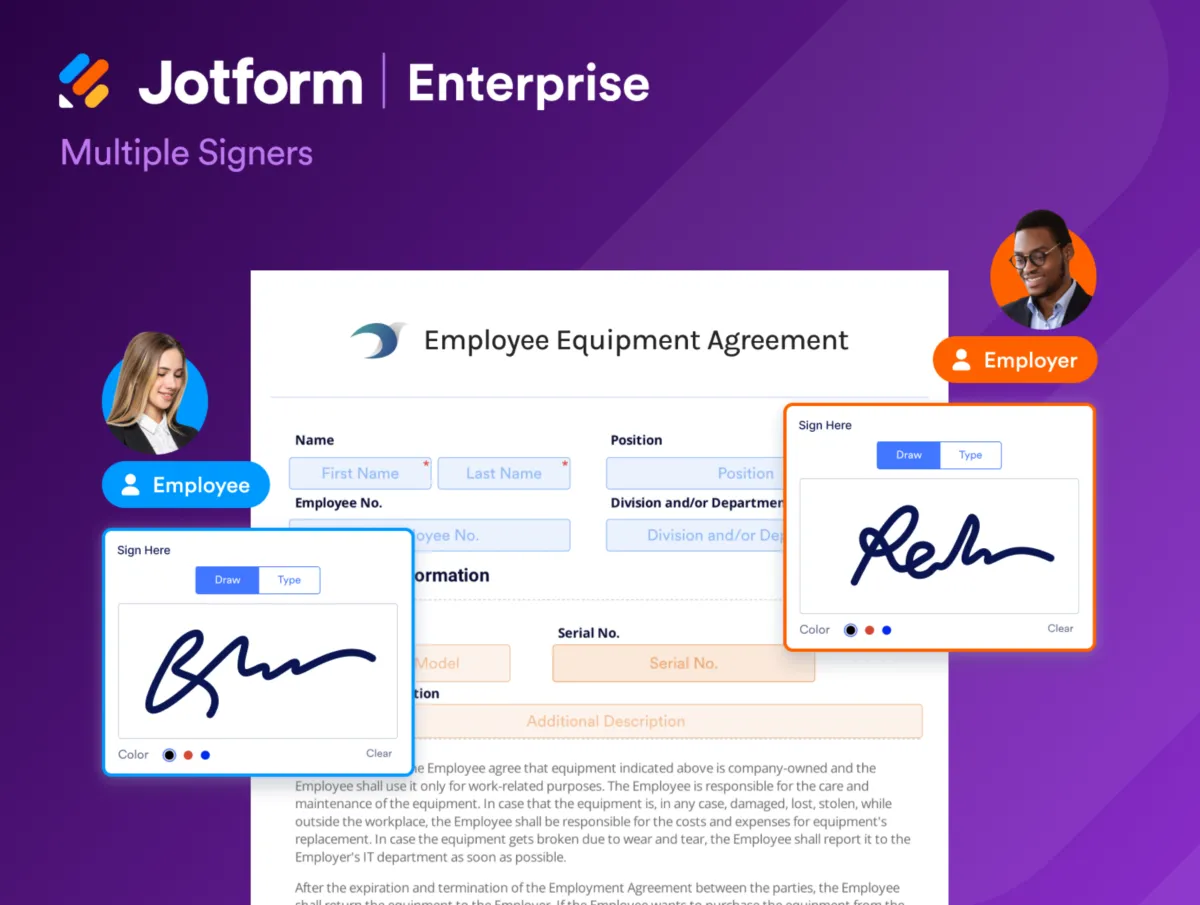 Interface Jotform Sign: fonctionnalités, prix, alternatives