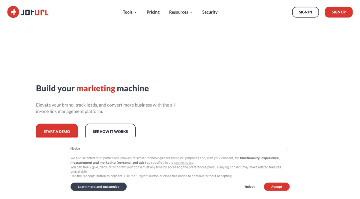 Interface JotURL : fonctionnalités, prix, alternatives