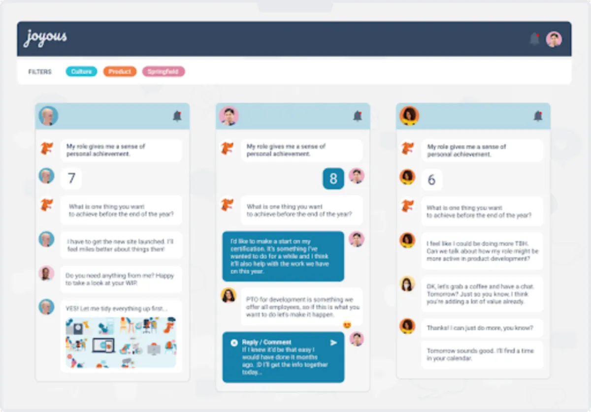 Notre avis sur Joyous : un logiciel d'engagement collaborateur (employee engagement) à découvrir