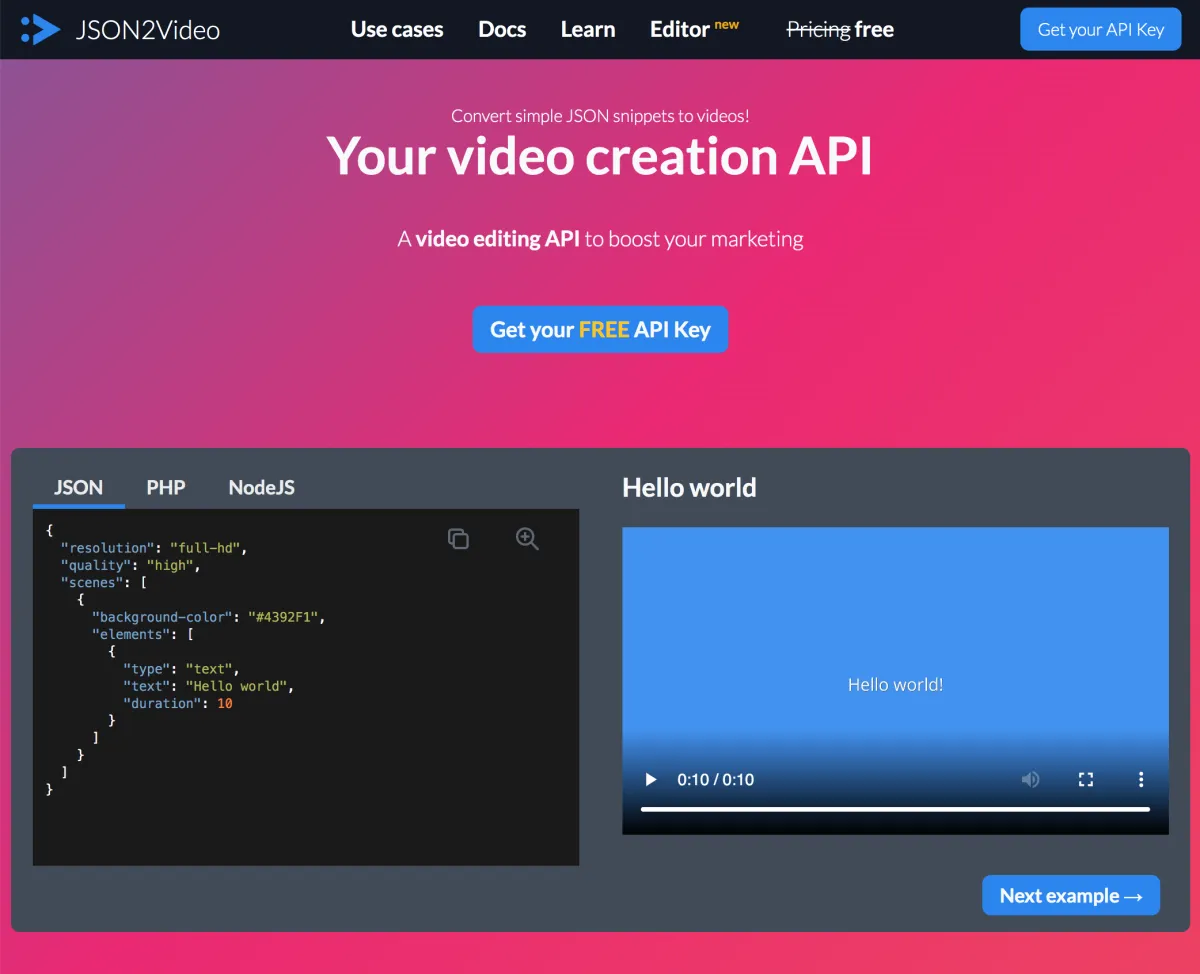 Notre avis sur JSON2Video : un logiciel de montage vidéo à découvrir