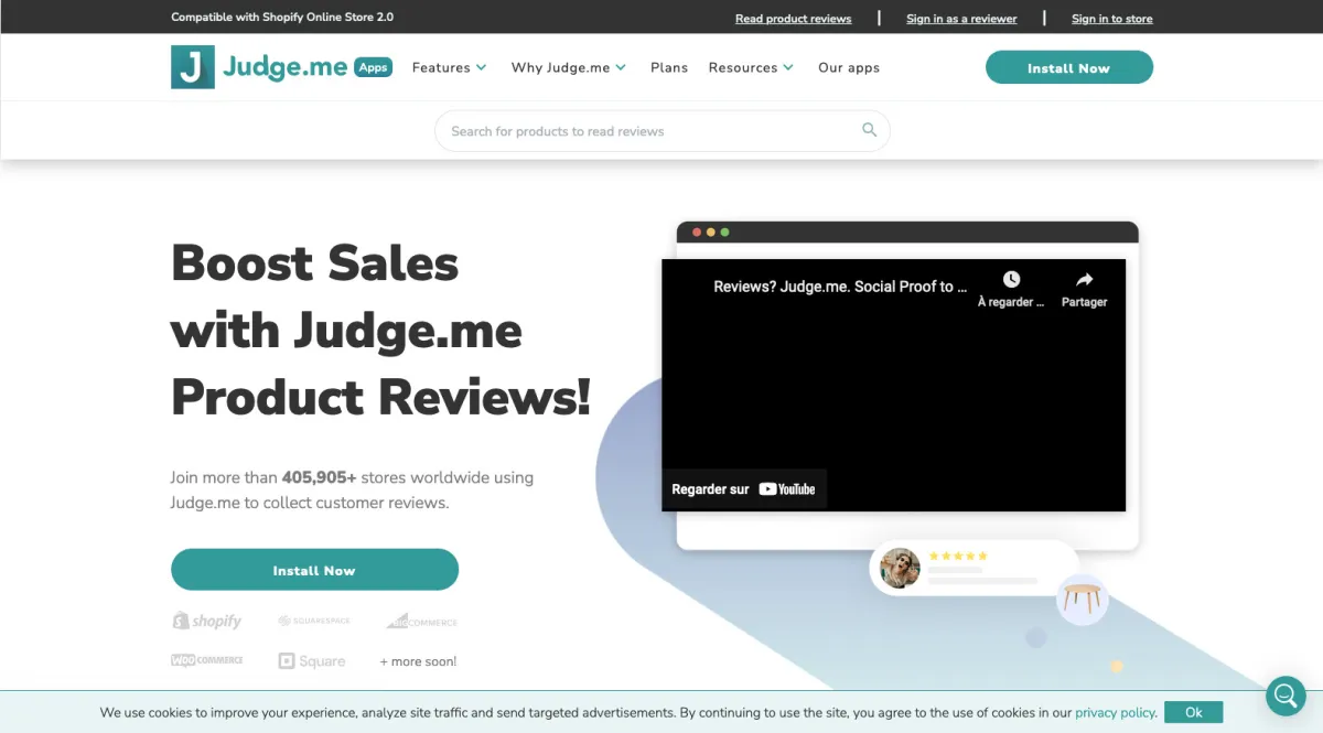 Interface Judge.me : fonctionnalités, prix, alternatives