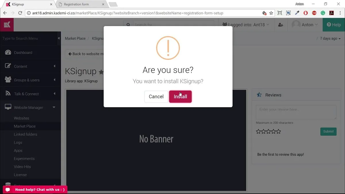Interface Kademi: fonctionnalités, prix, alternatives